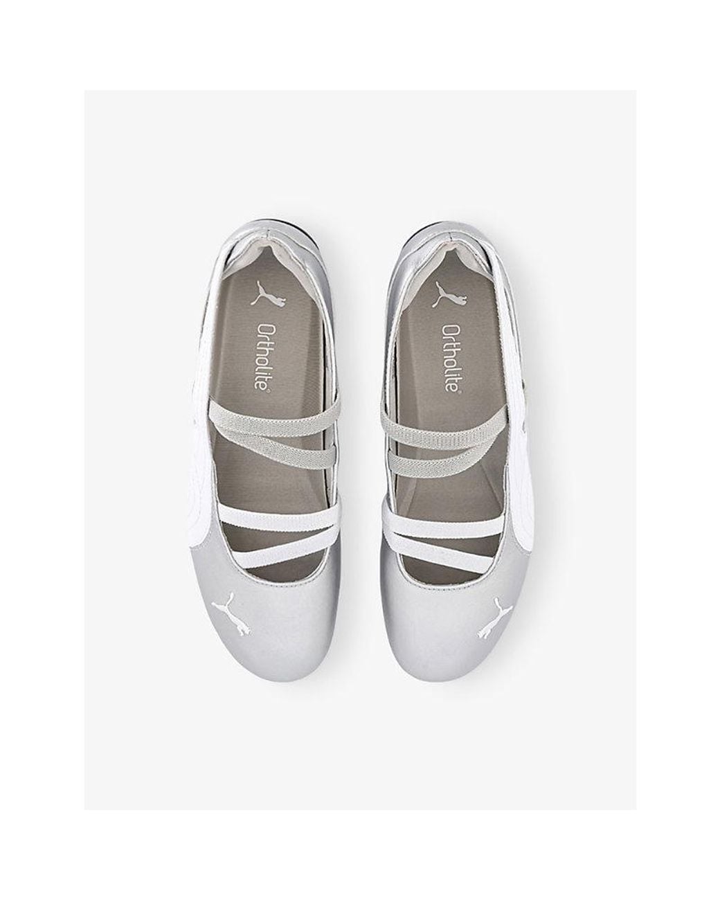 PUMA White Speedcat Ballet Metallic-Leather Low-Top Trainers