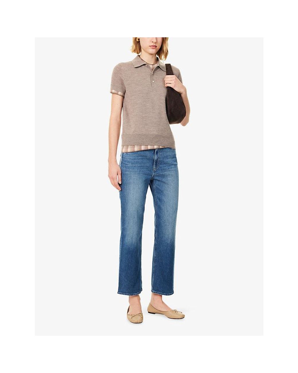 PAIGE Blue Stevie Ankle High-Rise Cotton Denim Jeans