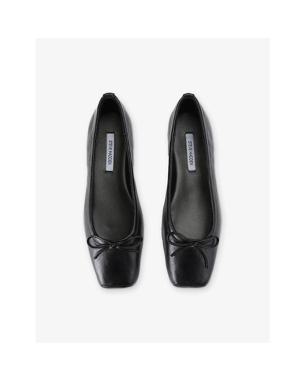 Steve Madden Black Eleve Leather Ballet Flats