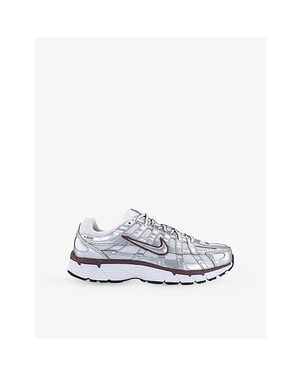 Nike White P-6000 Leather And Mesh Trainers