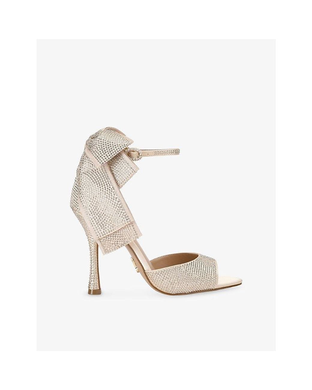 Steve Madden White Bougie Crystal-Embellished Heeled Sandals