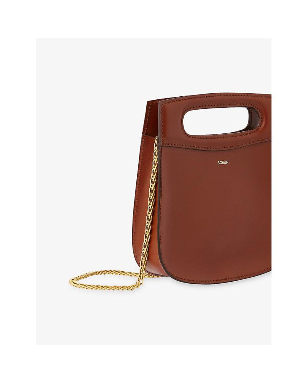 Soeur Brown Cheri Mini Leather Cross-Body Bag