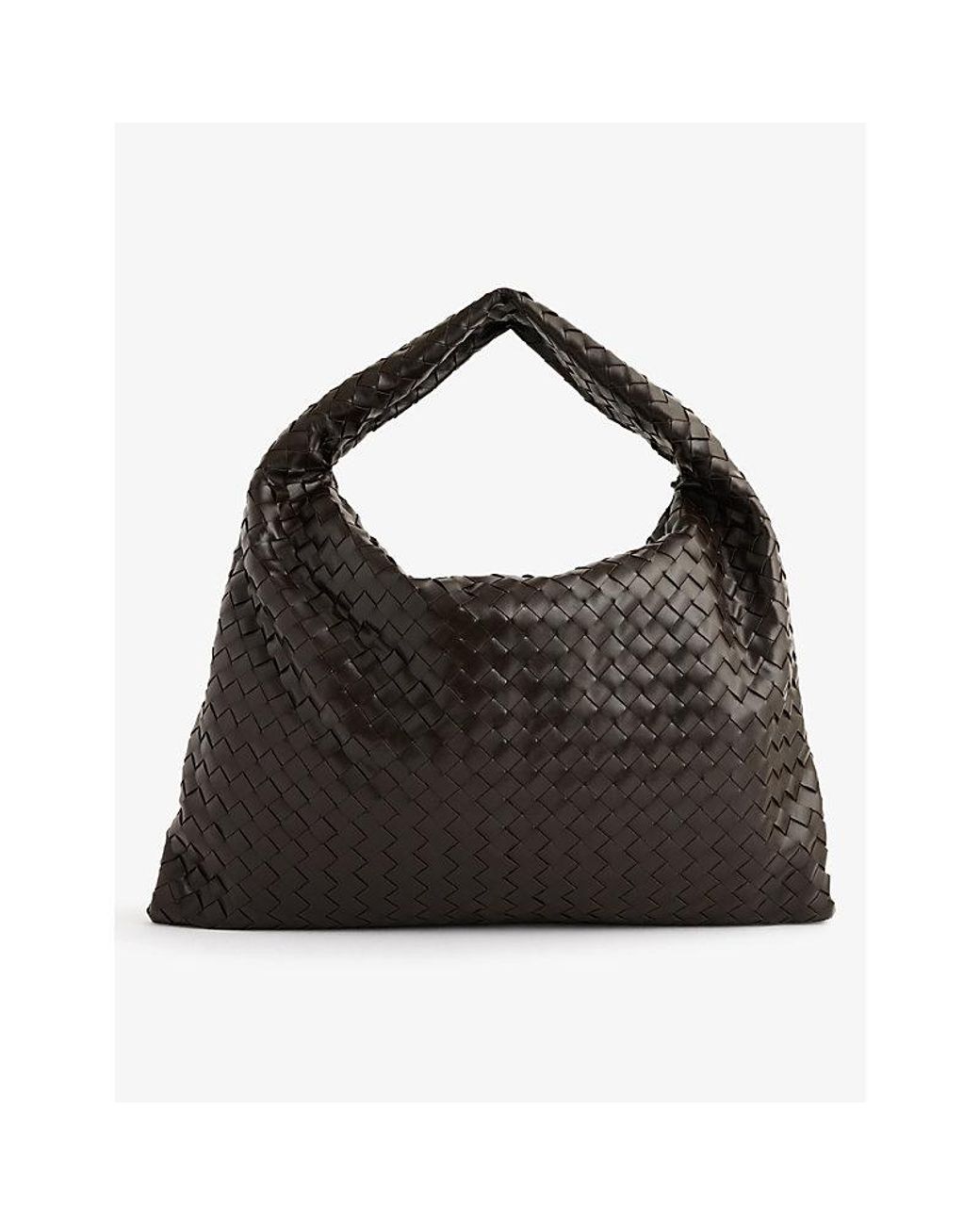 Bottega Veneta Intrecciato-weave Medium Leather Hobo Bag in Black