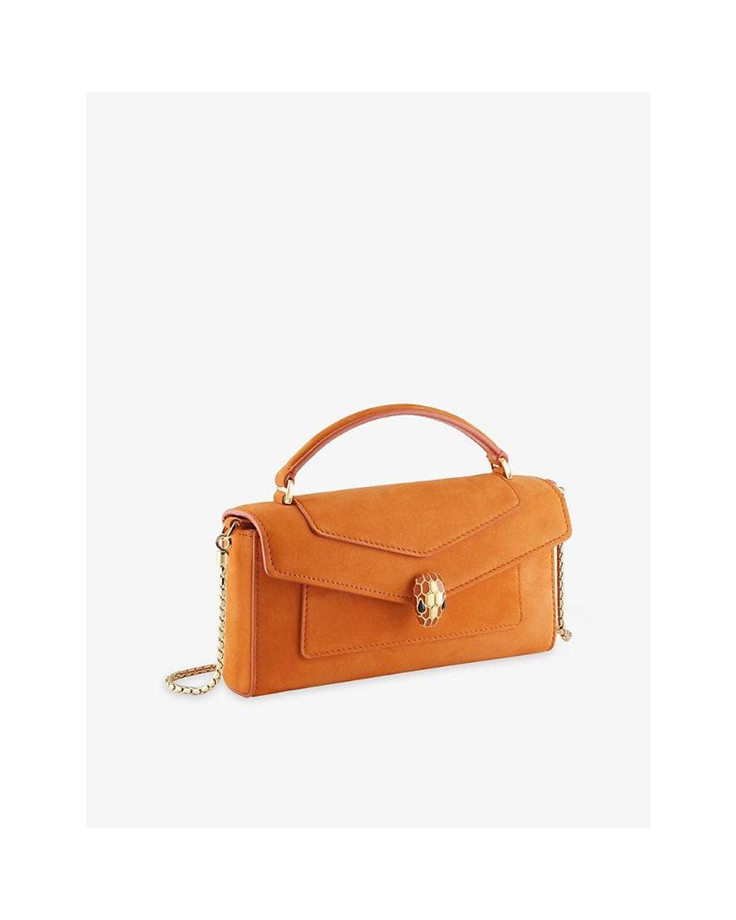 BVLGARI Orange Serpenti Forever Leather Cross-Body Phone Case