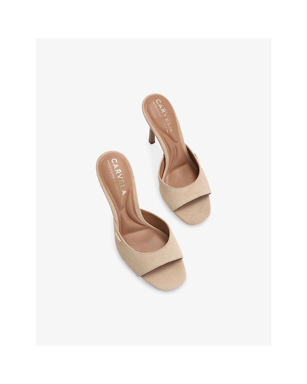 Carvela Kurt Geiger White Isabella Heeled Suede Mules