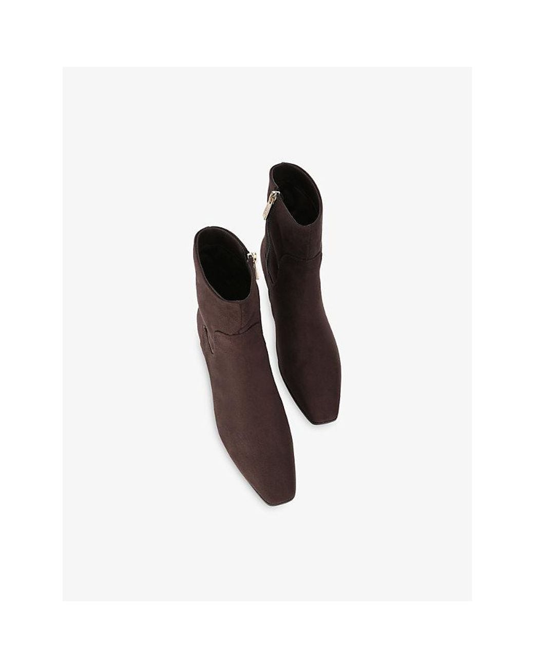 Steve Madden Brown Davis Faux-Suede Heeled Ankle Boots