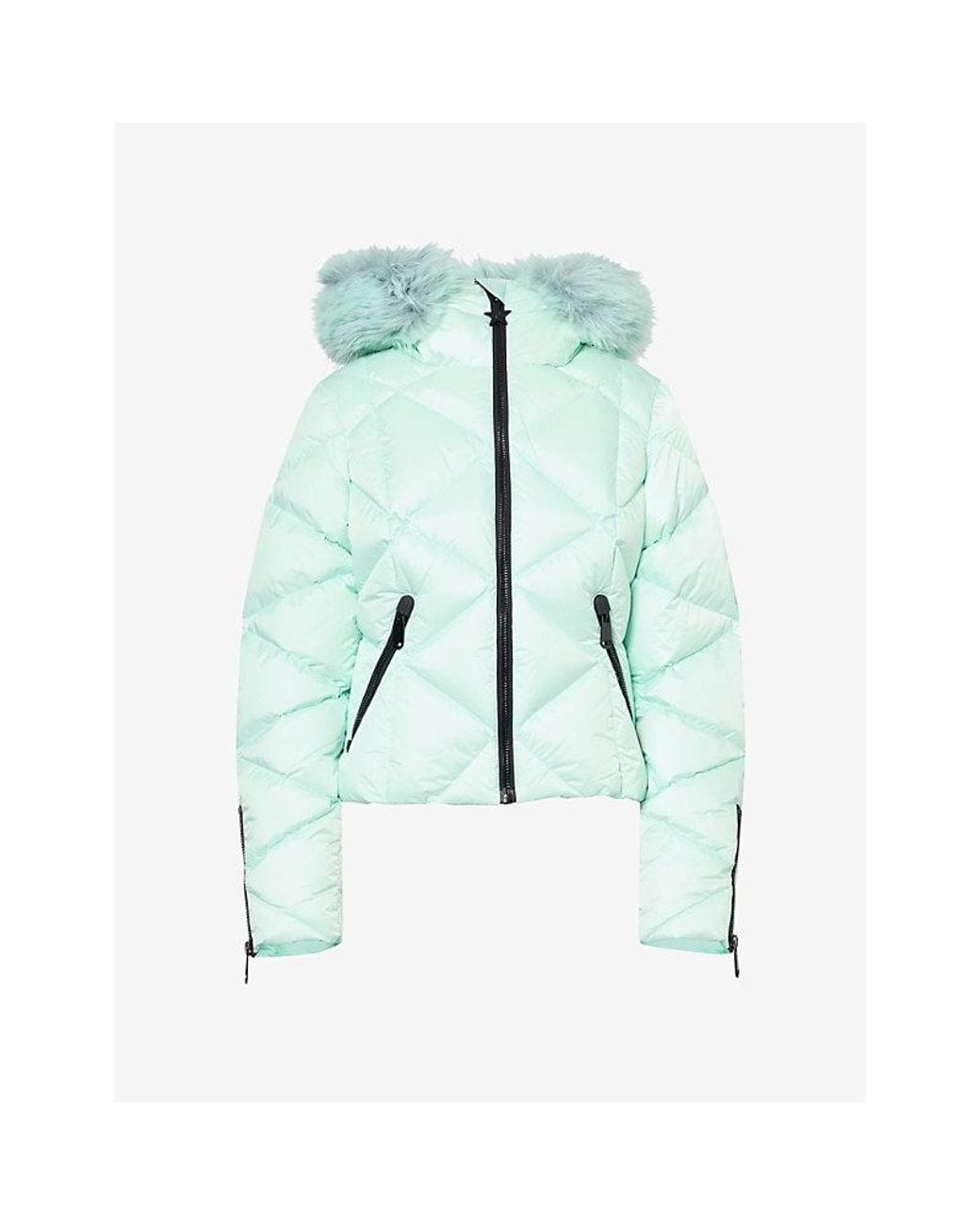 Goldbergh Green Harumi Faux-Fur Hooded Quilted Down Ski Jacket