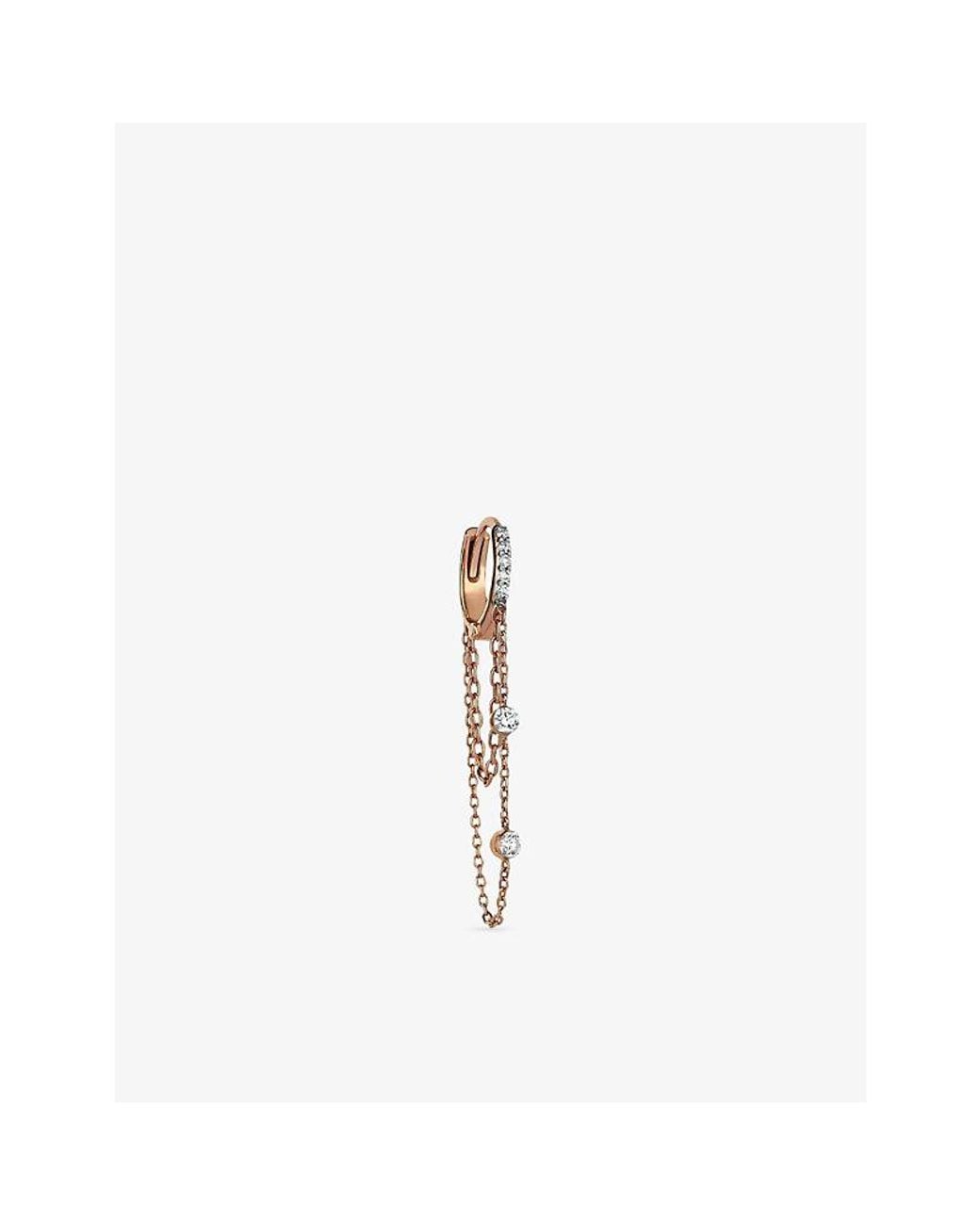 Kismet by Milka White Marena Moonlit 0.19Ct Diamond Drop Huggie