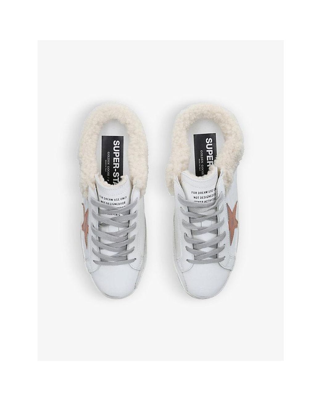 Golden Goose Superstar Sabot 11228 Leather And Shearling Trainers in White  | Lyst