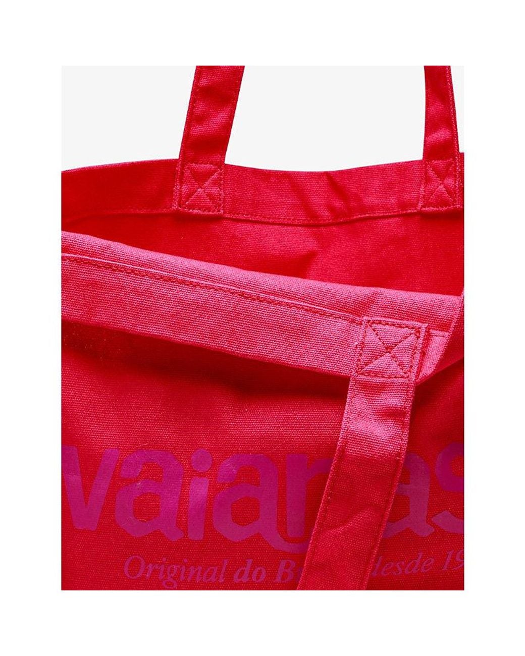 Havaianas Pink Branded Cotton-Blend Beach Bag Xl