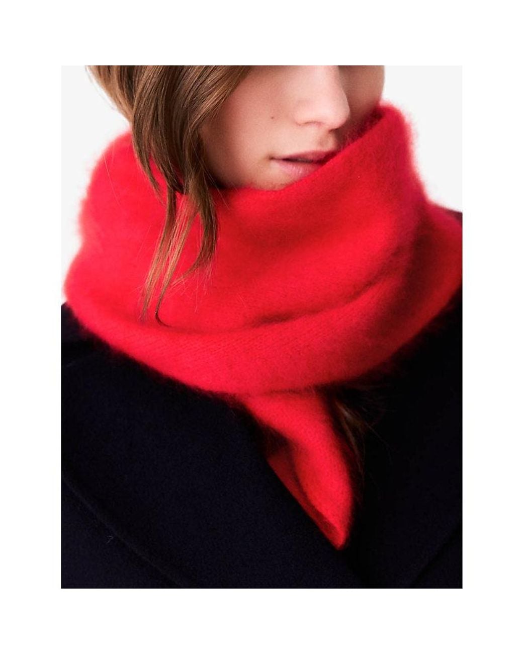 Maje Red Triangle Wool Scarf