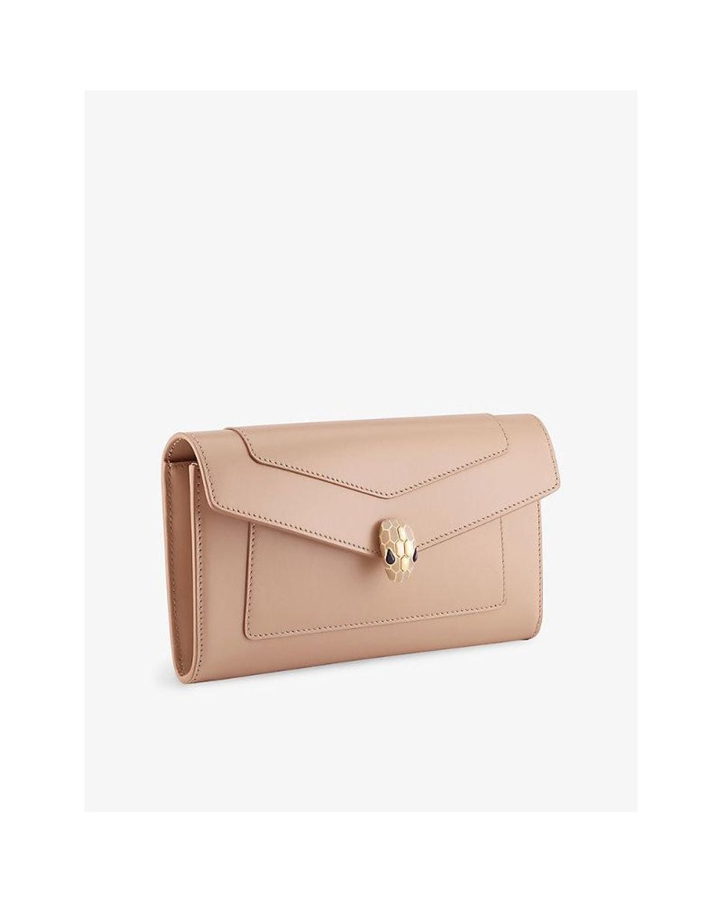 BVLGARI Pink Serpenti Forever Leather Long Wallet