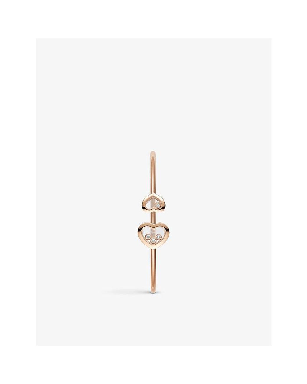 Chopard Metallic Happy Diamonds 18Ct Rose And 0.2Ct Round-Cut Diamond Bangle