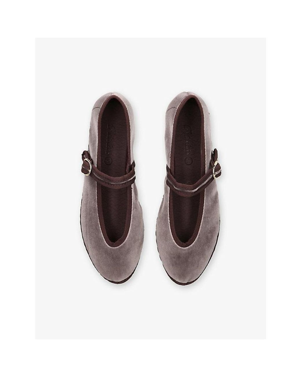 Flabelus Brown Pierre Cotton-Velvet Ballet Flats