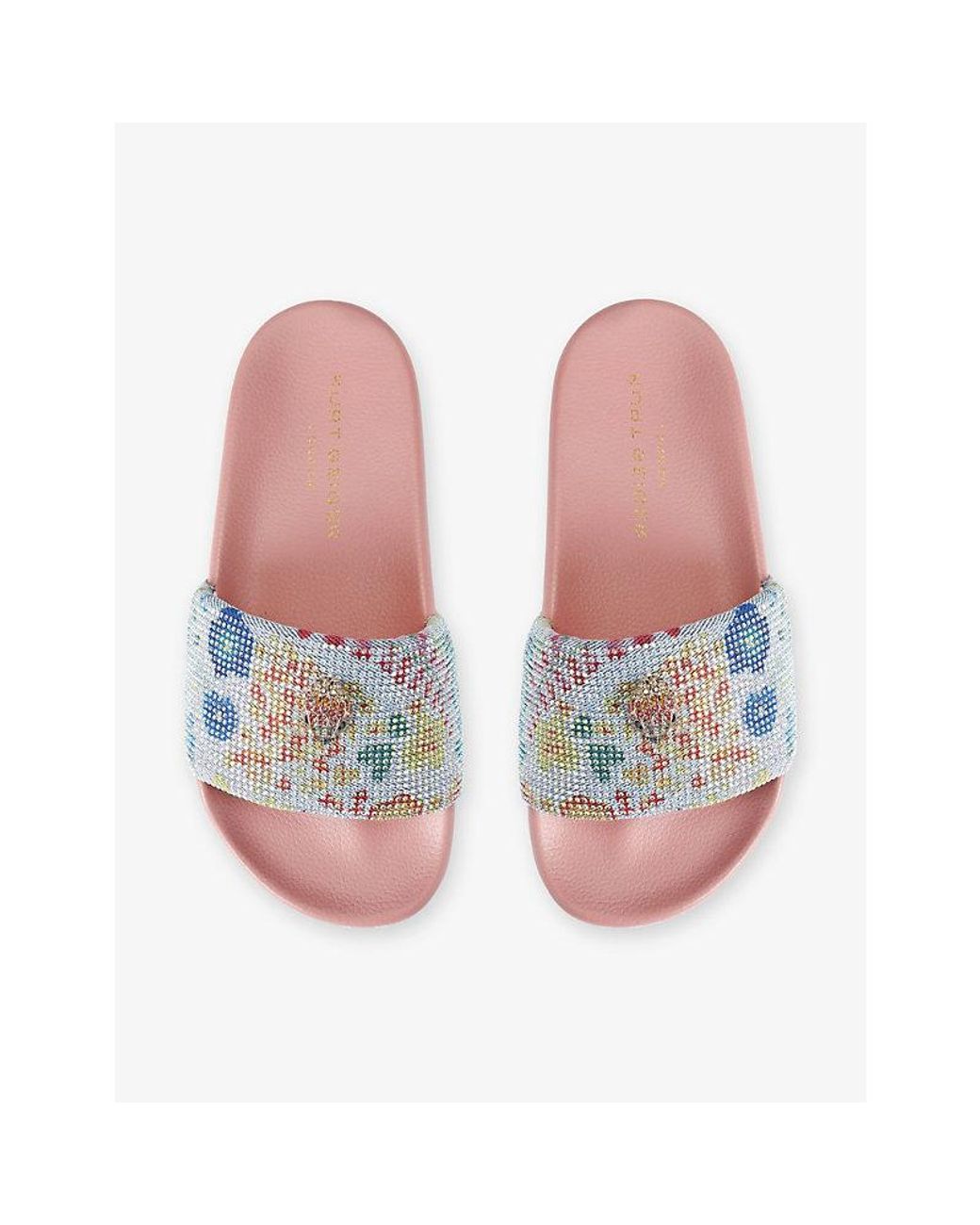 Kurt Geiger Blue Meena Eagle Denim Slides