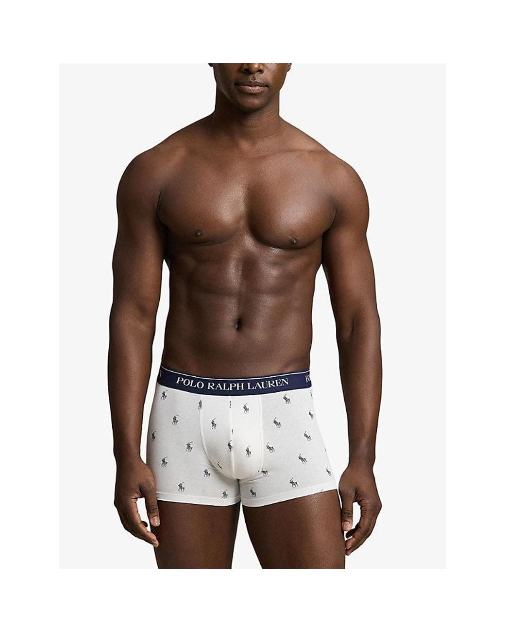Polo Ralph Lauren Blue Branded-Waistband Pack Of Three Jersey Trunks for men