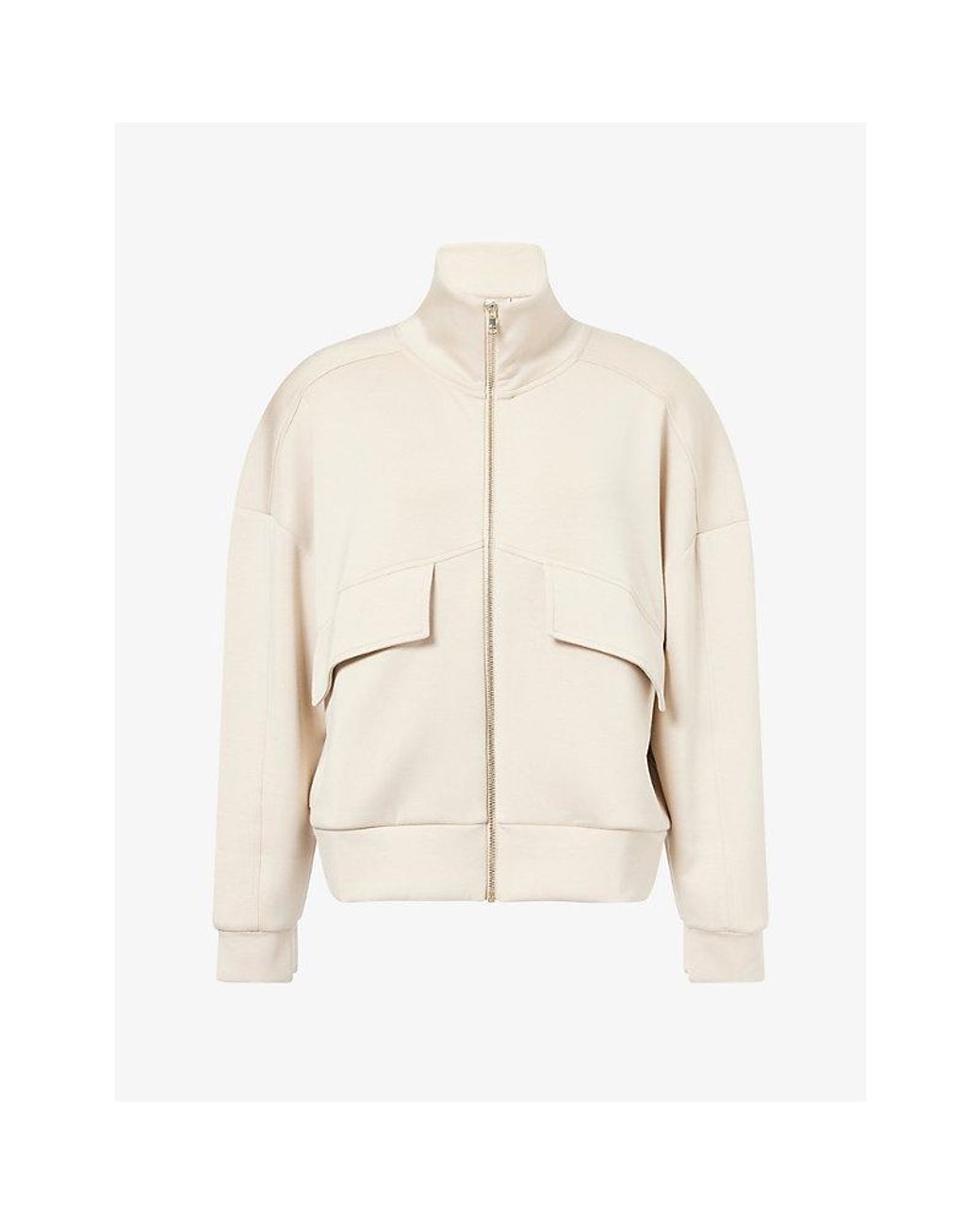 Now You Live Natural Oakland Zip-Through Stretch-Modal-Blend Sweatshirt