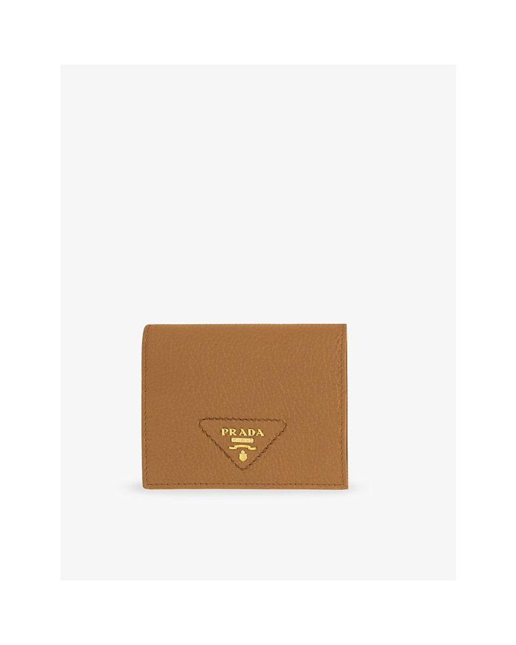 Prada Brown Branded Leather Wallet