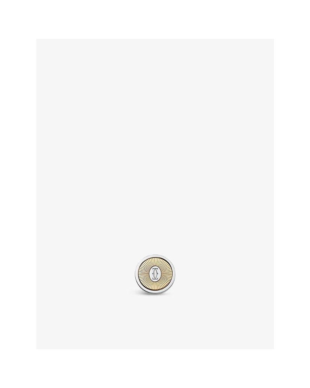 Cartier White Double C De 18Ct- And Palladium-Plated Sterling- Cufflinks for men