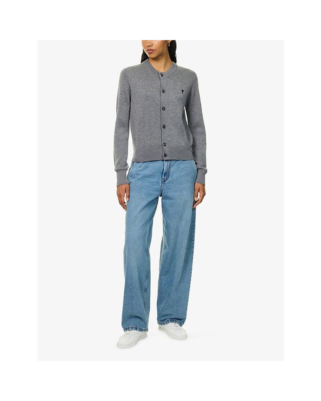 AMI Blue Balloon-Fit Denim Jeans