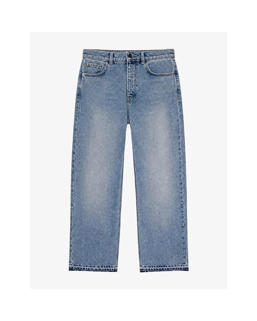 The Kooples Blue Raw-Hem Straight-Leg Jeans for men