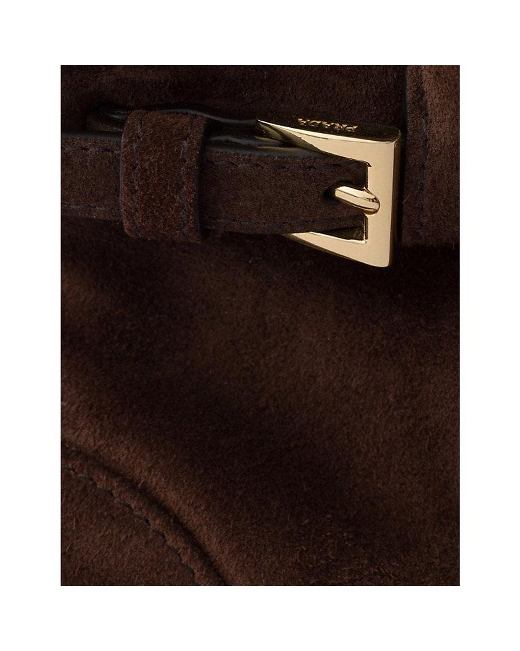 Prada Brown Bonnie Suede Mini Top-Handle Bag