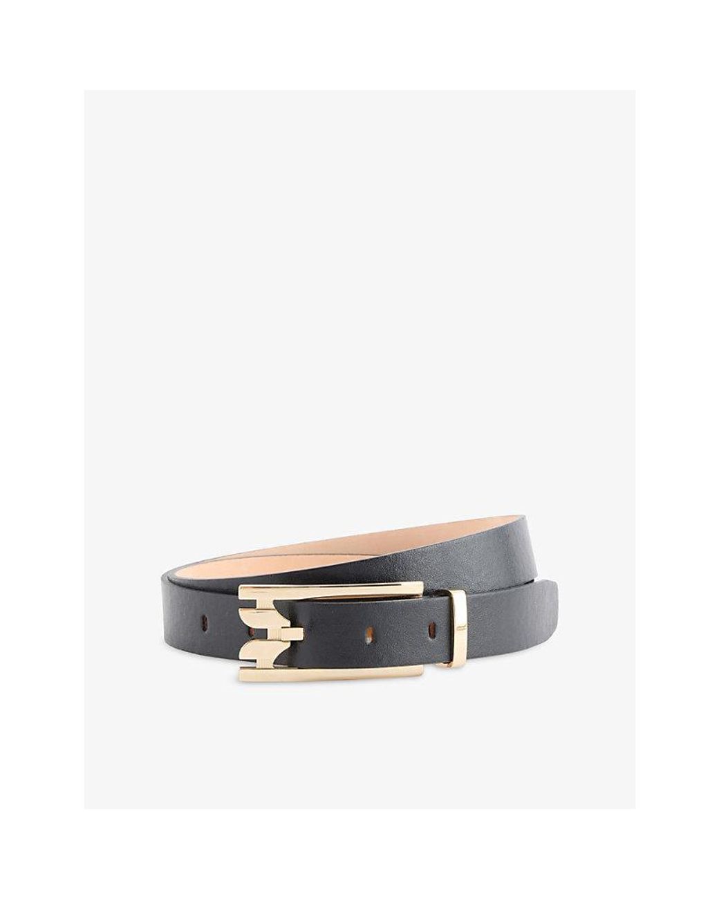 Victoria Beckham Black Dorian Pin-Buckle Leather Belt