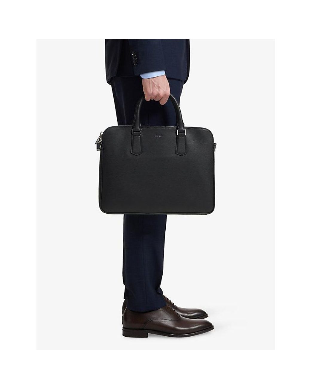 Boss Black Emed Leather Document Case for men