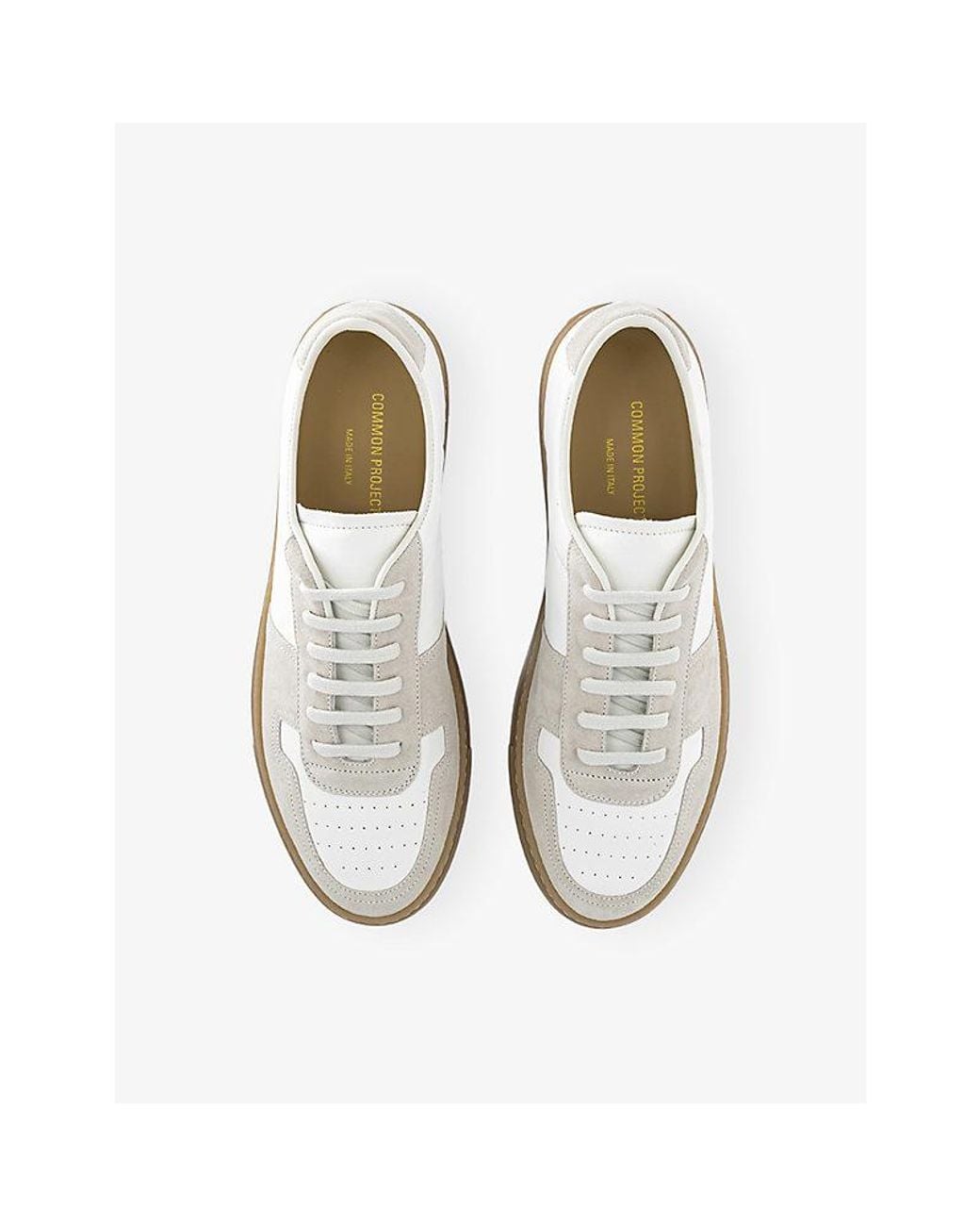 Common Projects White Bball Duo Leather And Suede Trainers for men