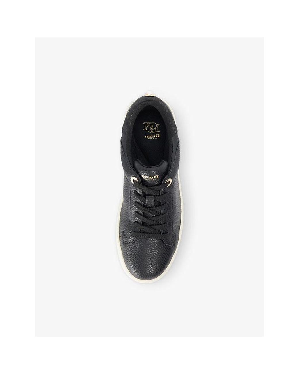 Dune Blue Emba Faux-Leather Trainers