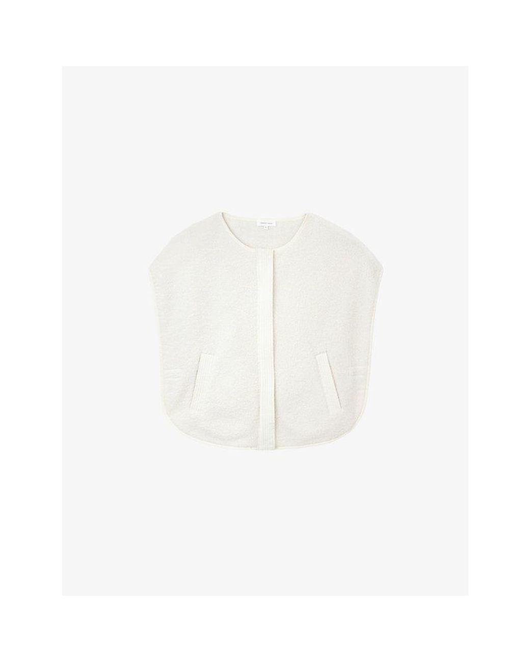 White Comp The White Company Round-Neck Boxy-Fit Borg Gilet in White | Lyst UK