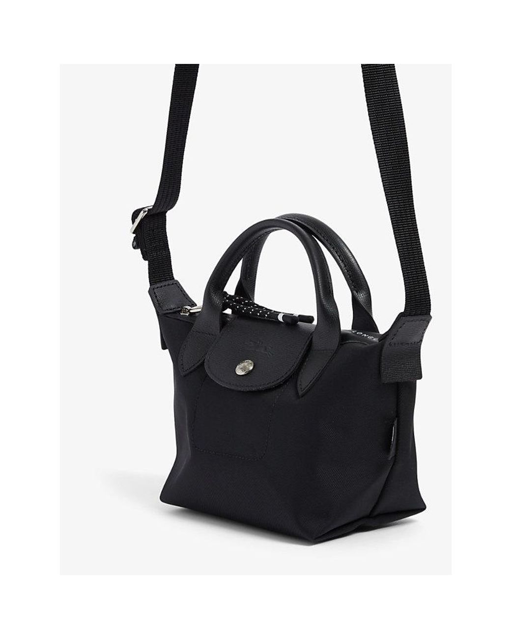Longchamp Le Pliage Energy Extra-small Woven Top-handle Bag in Black | Lyst