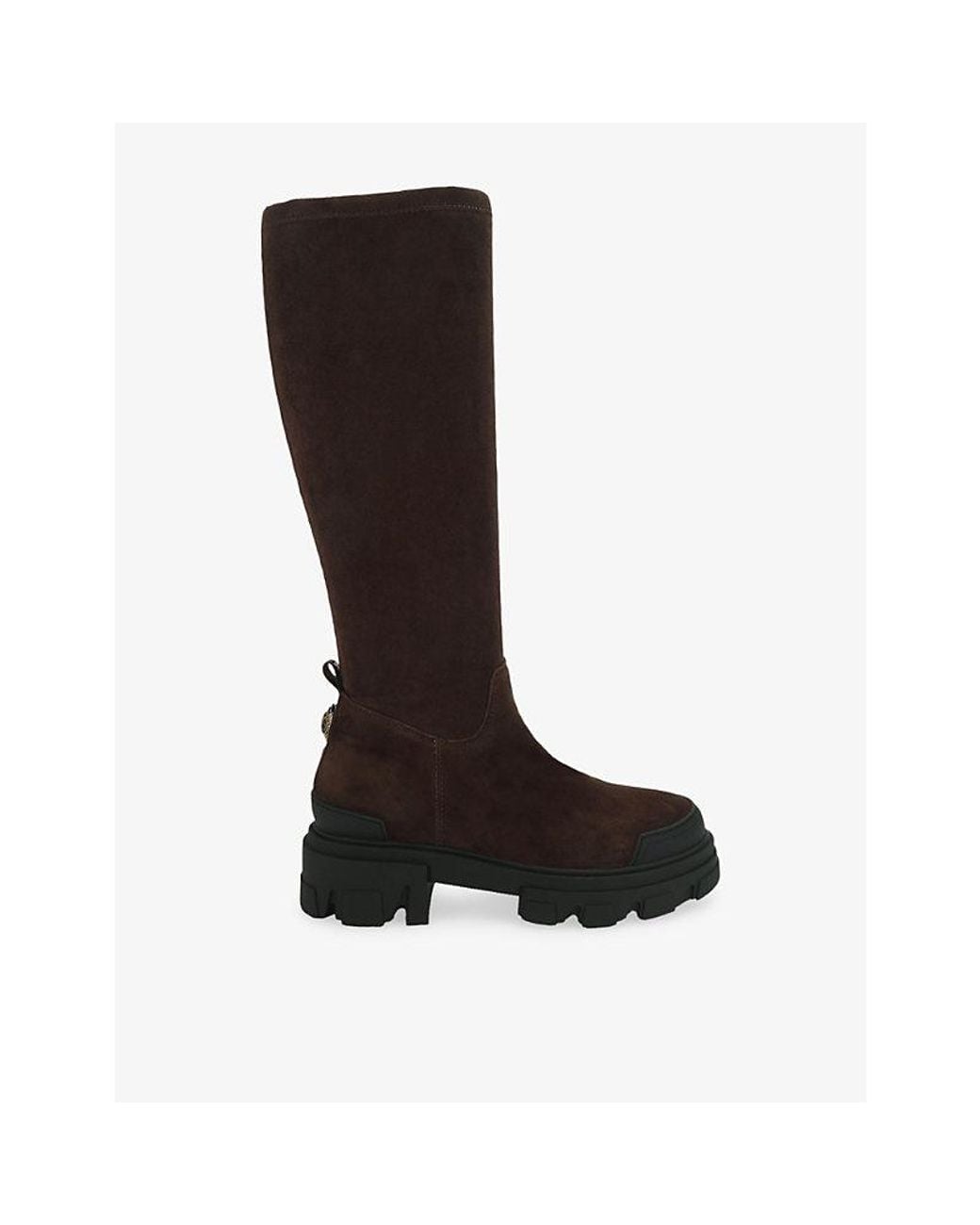 Kurt Geiger Black Stomp Sock Suede Knee-High Boots