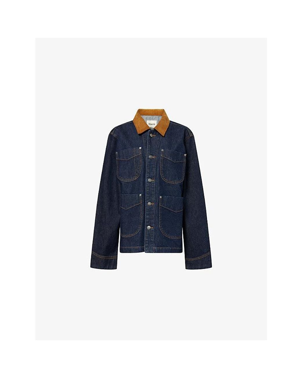 Khaite Blue Wyatt Patch-Pocket Denim Jacket