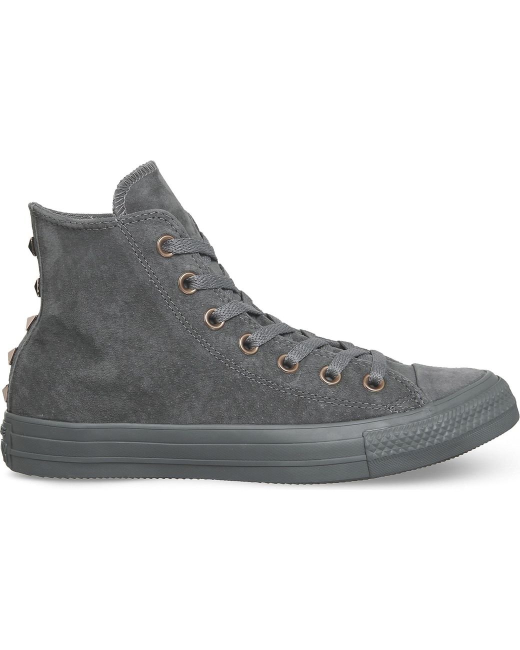 Converse All Star High-top Studded Suede Trainers in Gray for Men | Lyst