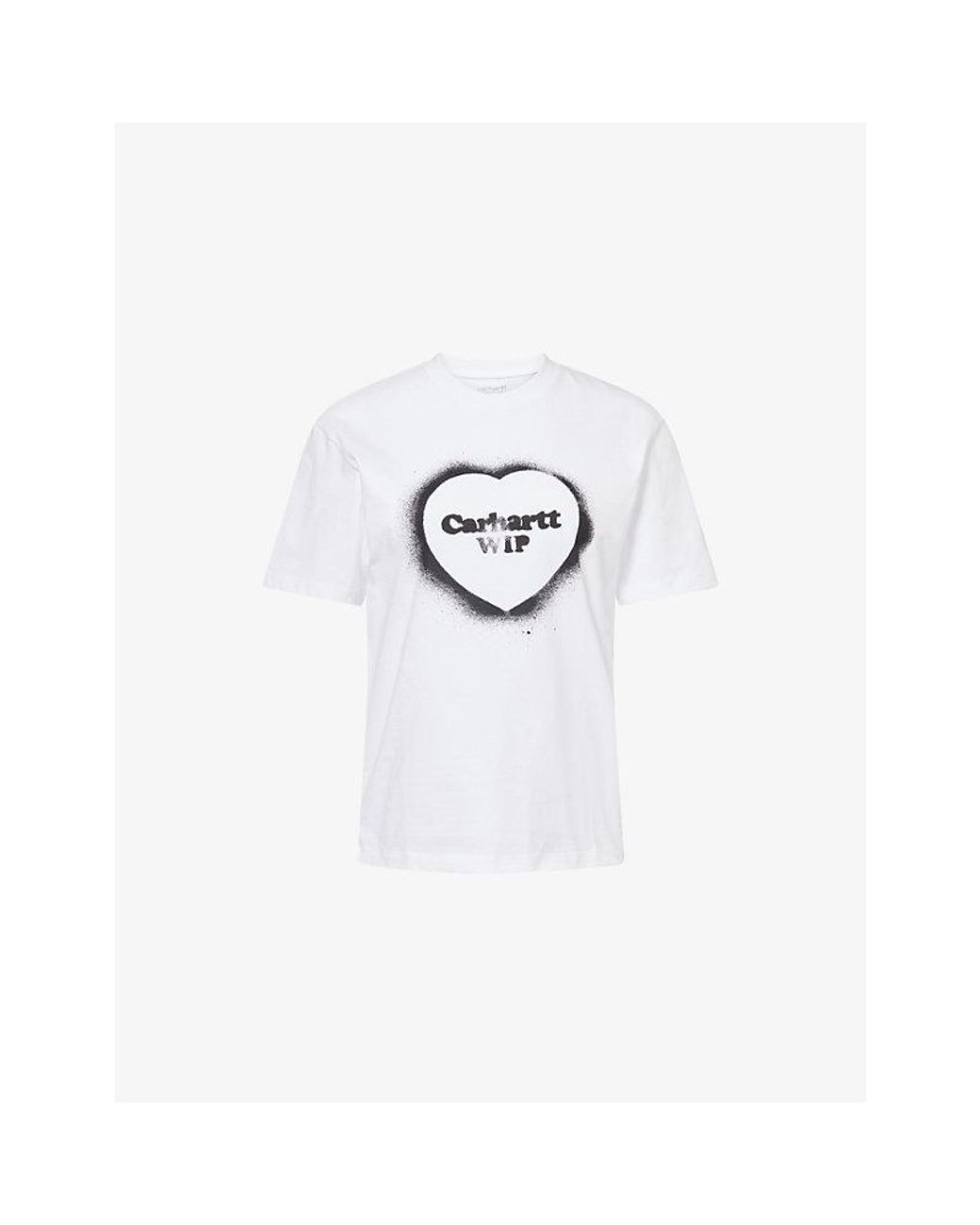 Carhartt White Logo Spray Heart Cotton T-Shirt