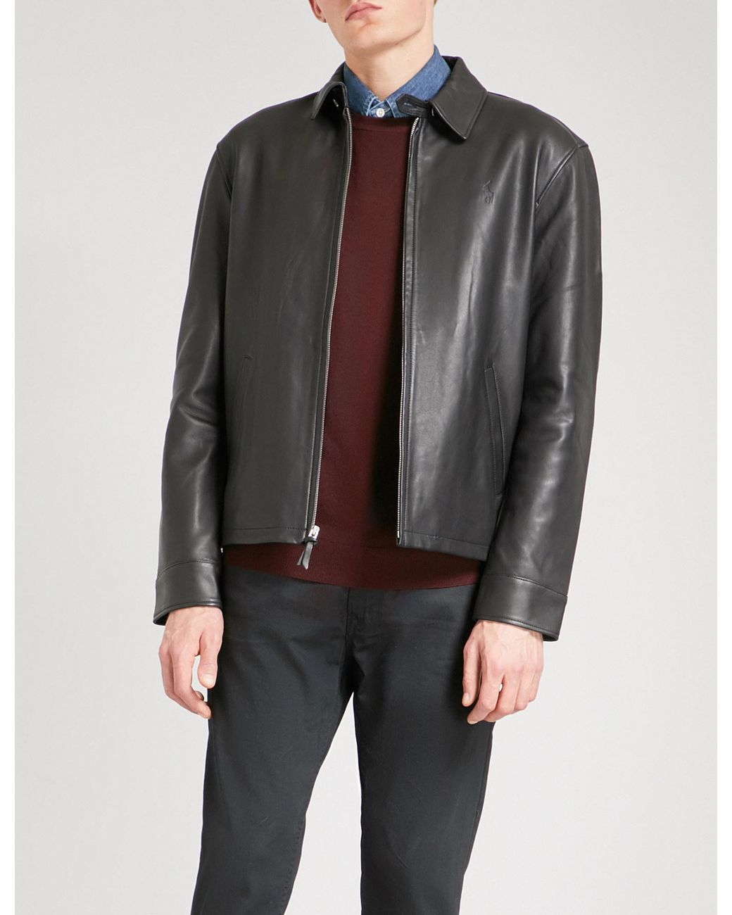 Polo Ralph Lauren Maxwell Leather Jacket in Black for Men | Lyst