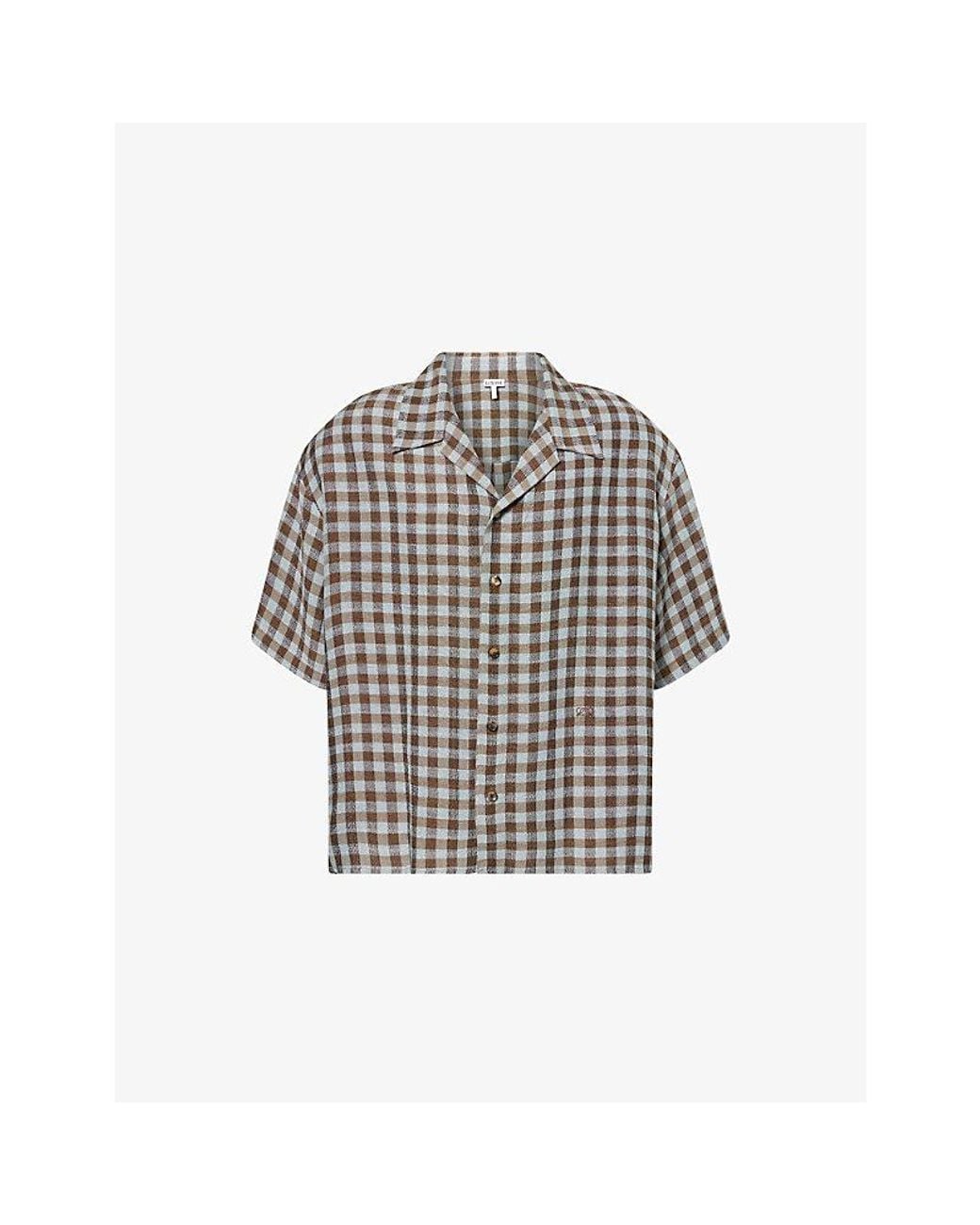 Loewe Multicolor Checked Boxy-Fit Cotton-Blend Shirt for men
