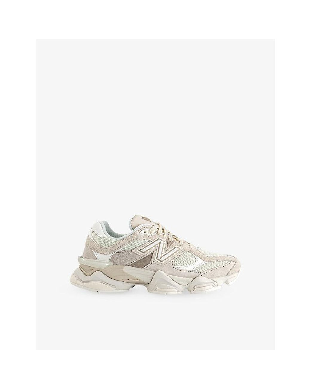 New Balance White 9060 Suede And Mesh Trainers