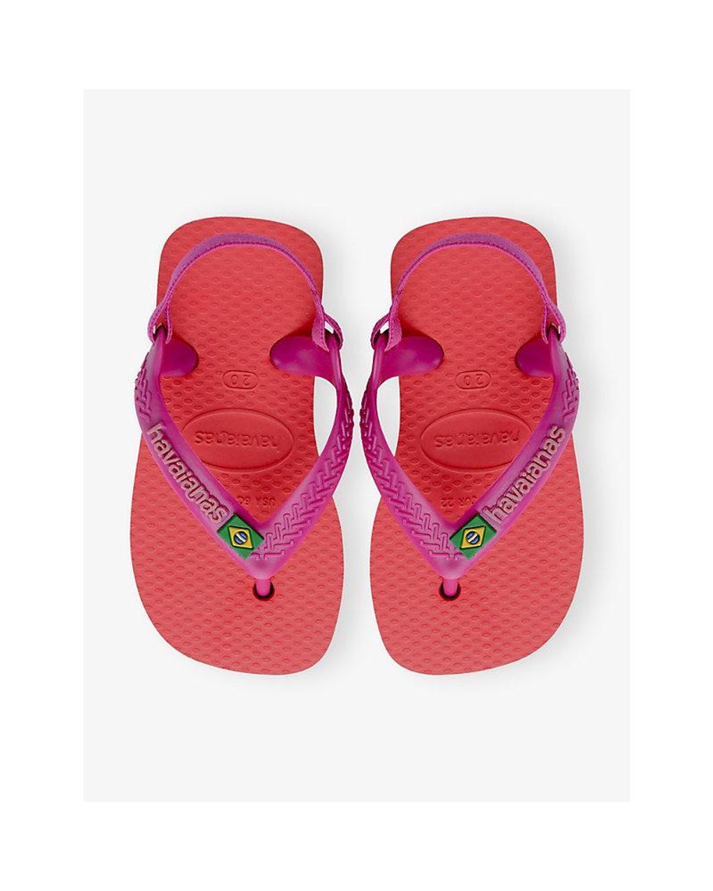 Havaianas Red Baby Brasil Logo Ii Rubber Flip-Flops