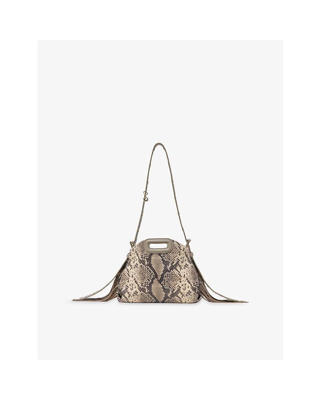 Maje Multicolor Miss M Mini Snake-Print Leather Shoulder Bag