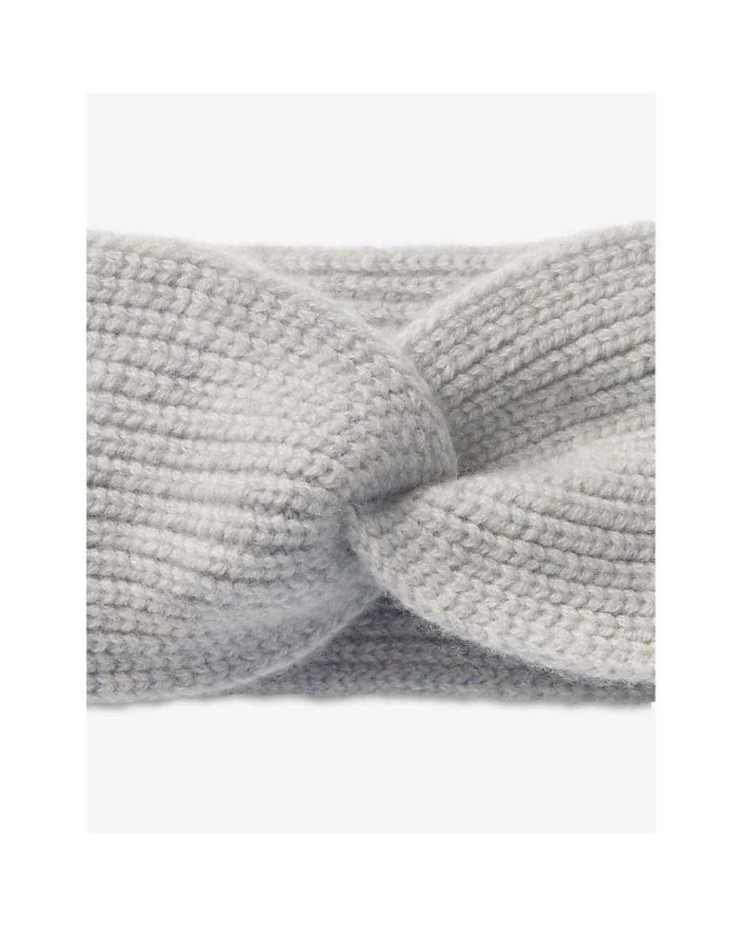 The White Company Twist-knot Ribbed Stretch Cashmere-blend Headband in Gray  | Lyst