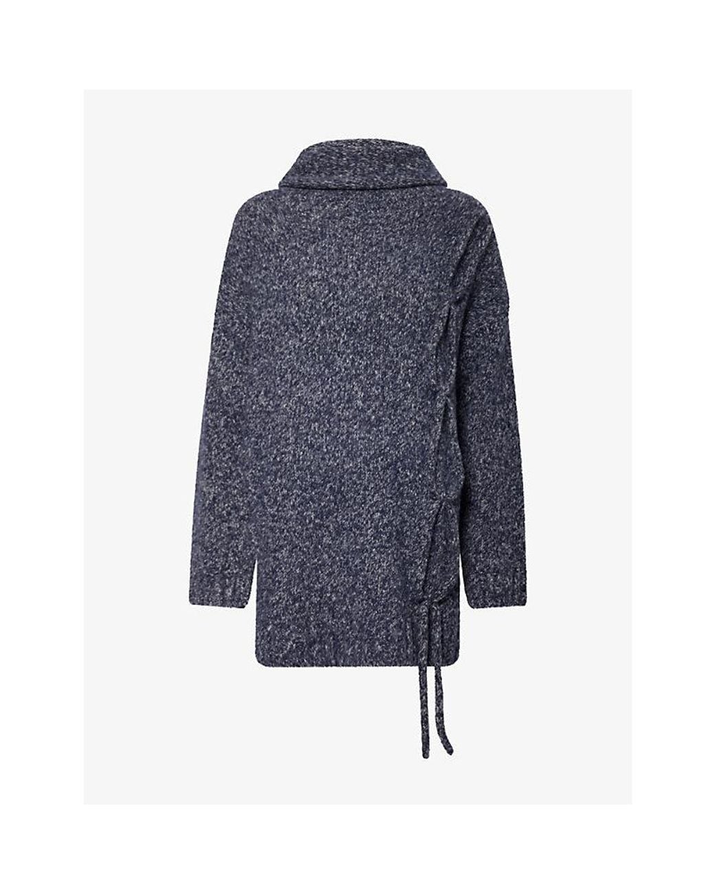 Yohji Yamamoto Blue String High-Neck Alpaca-Blend Jumper