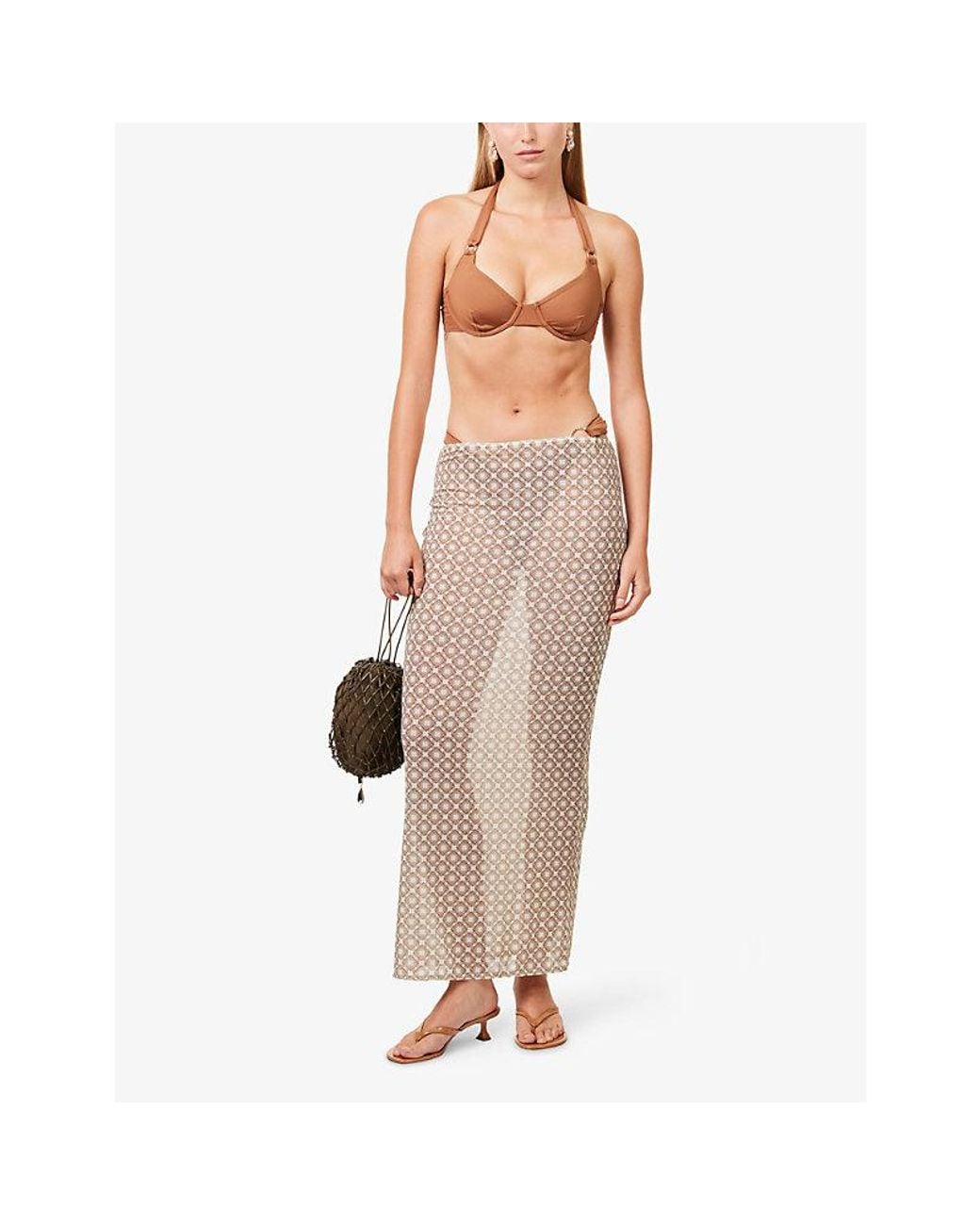 Cheap Monday Natural Fontelina Patterned Stretch-Woven Maxi Skirt
