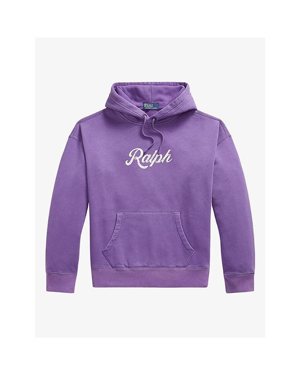 Polo Ralph Lauren Purple Logo-Print Relaxed-Fit Cotton-Blend Hoody for men