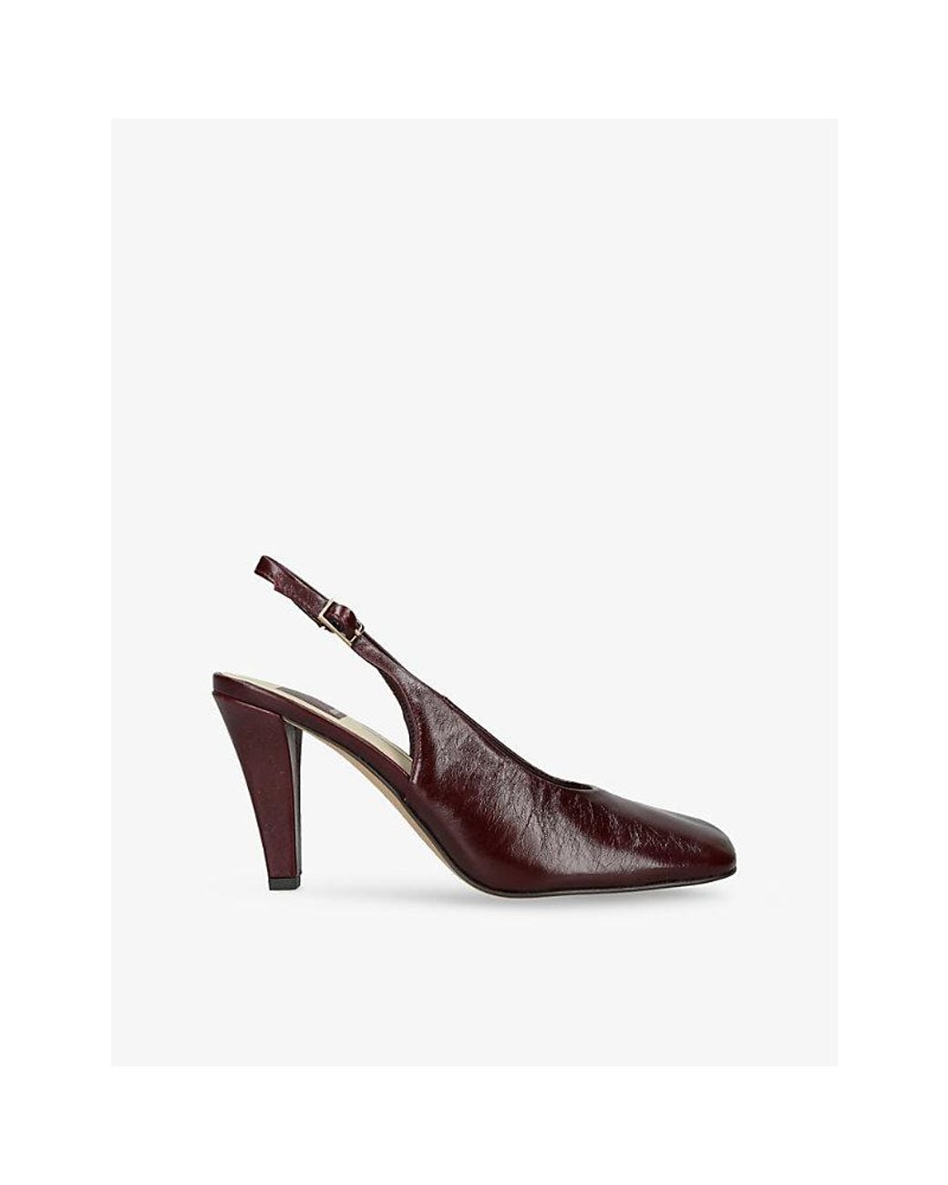Dolce Vita Brown Gessia Heeled Patent-Leather Slingbacks