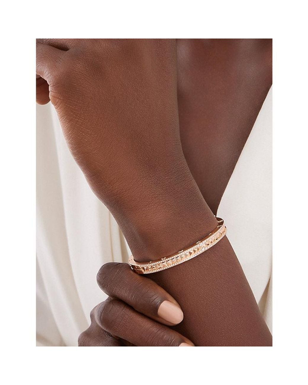 BVLGARI Natural B.Zero1 18Ct Rose- And 0.87Ct Diamond Pavé Bracelet