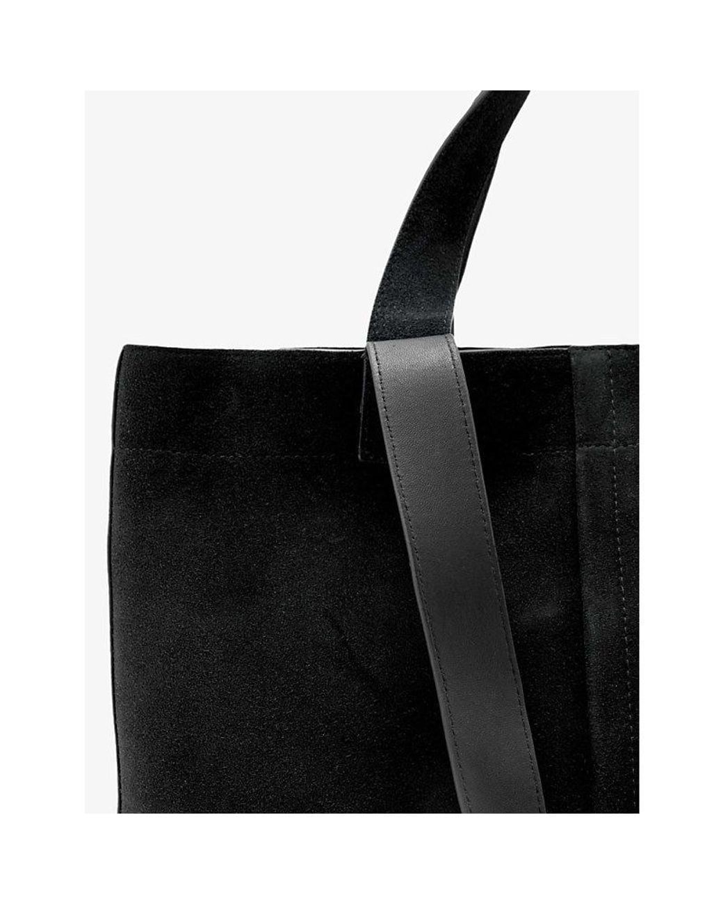AllSaints Black Cassius Suede Tote Bag
