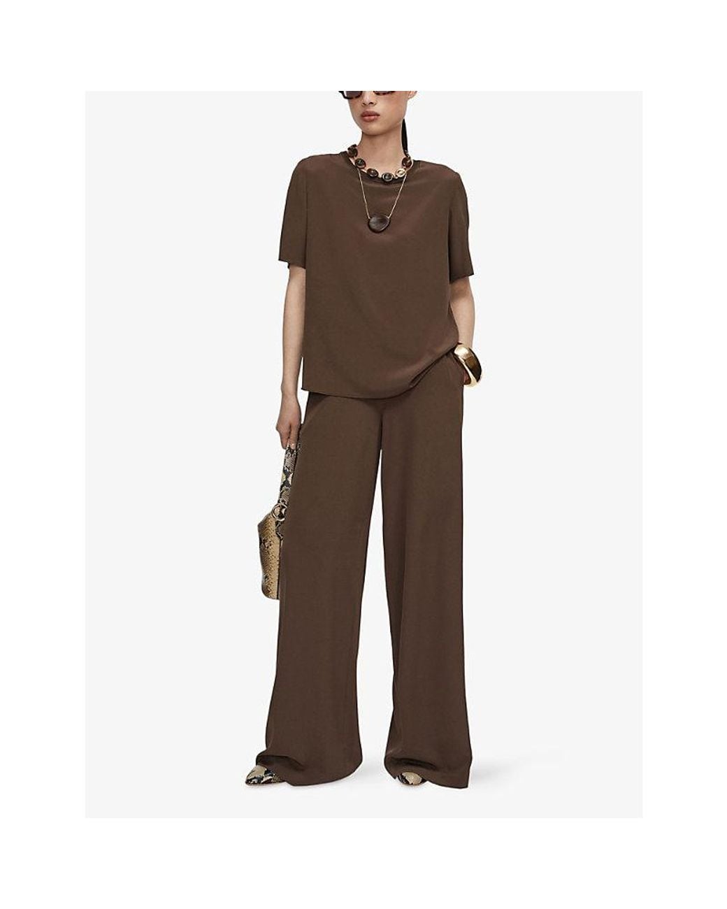 Joseph Brown Rubin Short-Sleeved Silk-Crepe Blouse