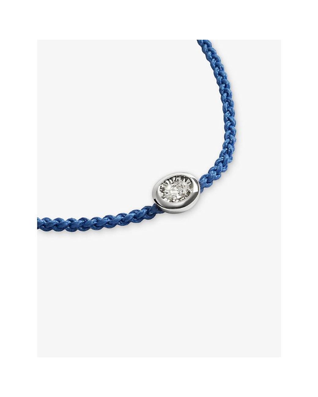 Monica Vinader Blue Oval Sterling- And Lab Grown Diamond Cord Bracelet